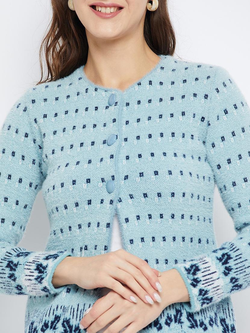 women self design long sleeve cardigan - 21574908 - Standard Image - 4