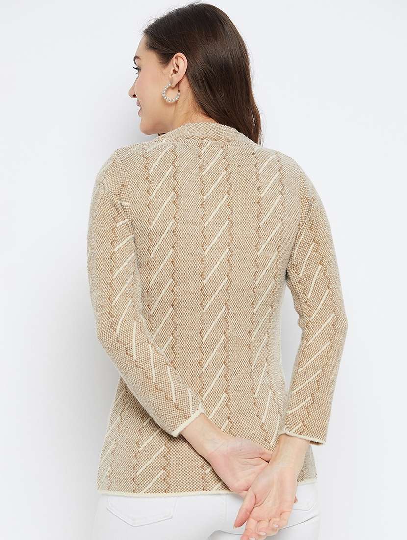 brown wool blend cardigan - 21574914 - Standard Image - 1