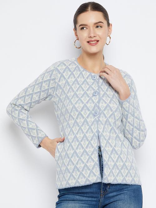 blue wool blend cardigan - 21574924 -  Standard Image - 0