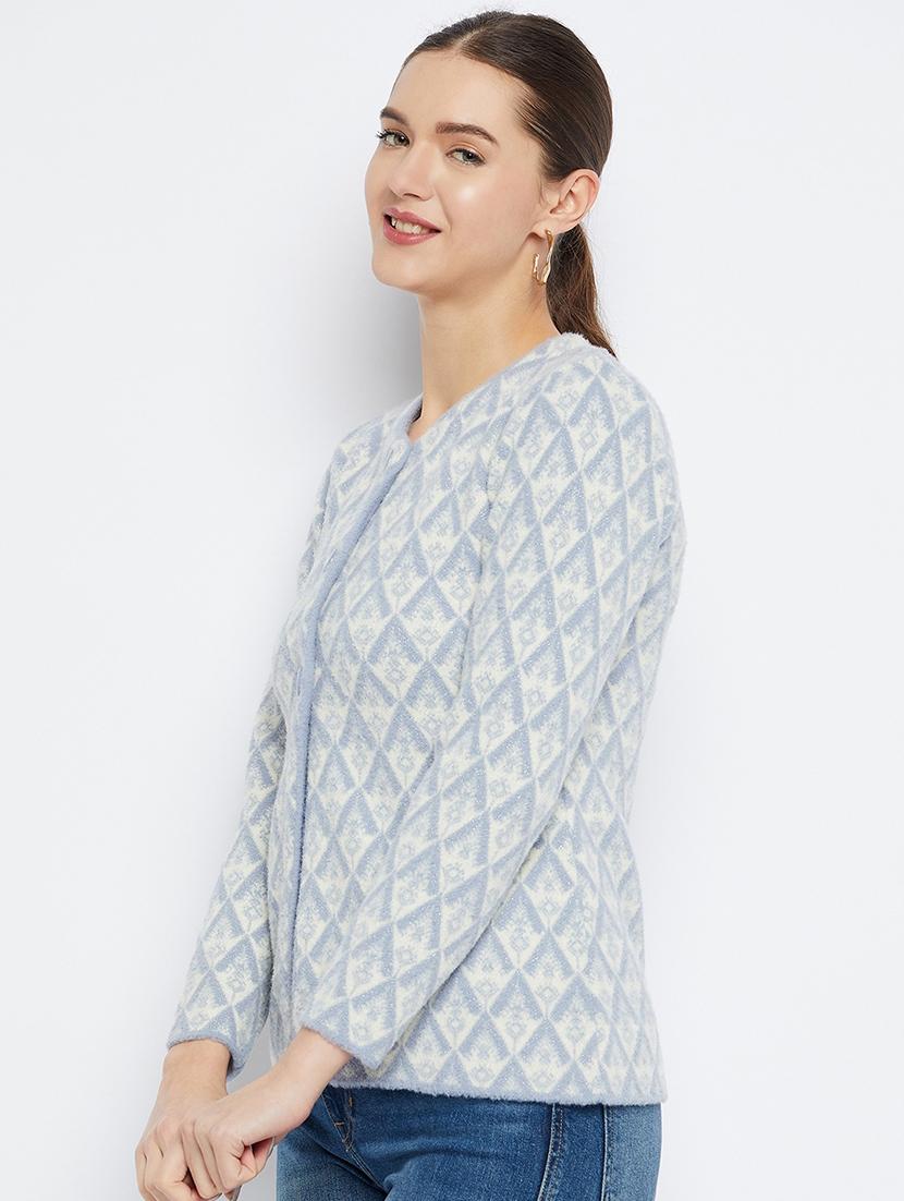 blue wool blend cardigan - 21574924 - Standard Image - 1