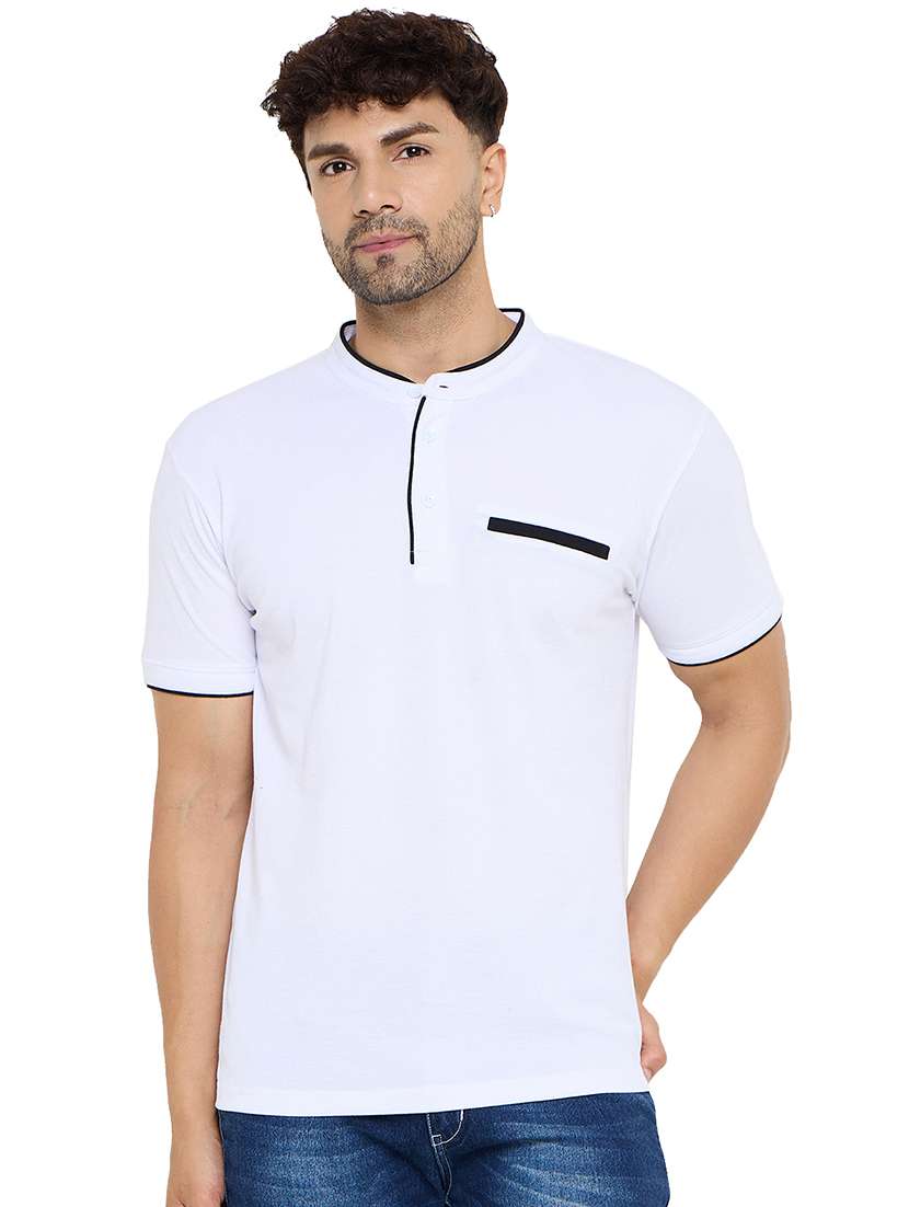 men solid short sleeve regular fit plain t-shirt