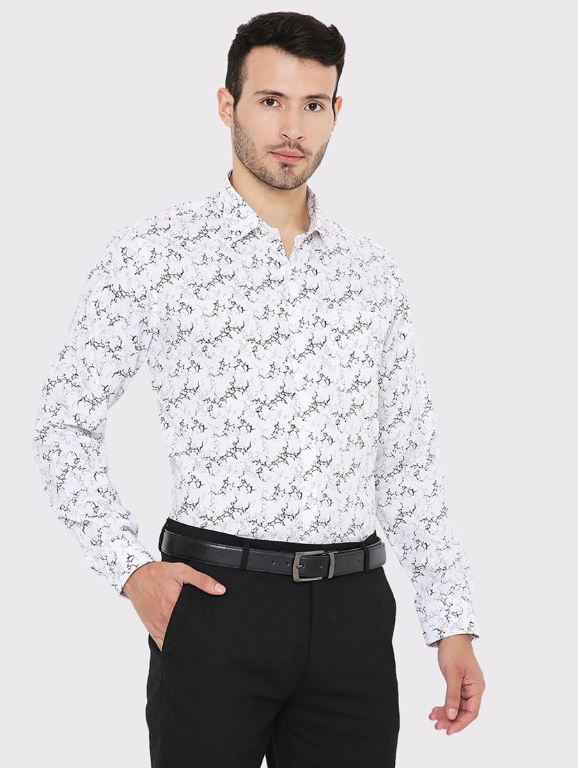men slim fit printed formal shirt - 21574946 -  Standard Image - 1