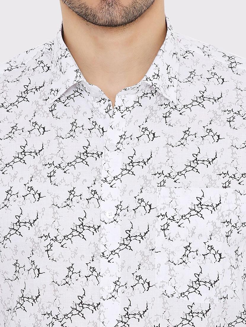 men slim fit printed formal shirt - 21574946 - Standard Image - 4