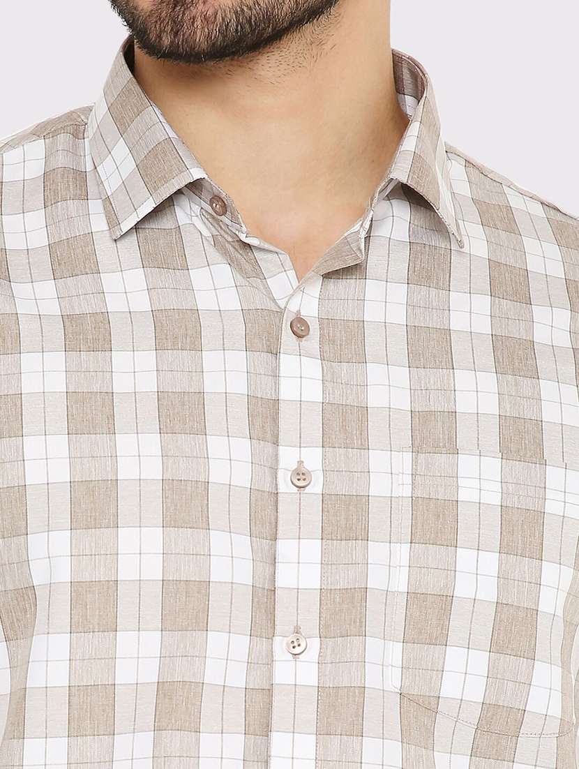 men checkered slim fit formal shirt - 21574968 -  Standard Image - 4