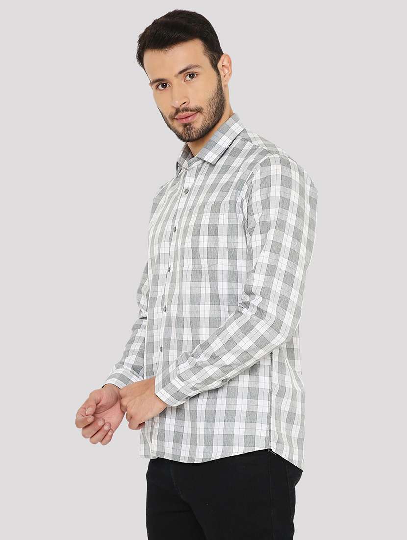 men checkered slim fit formal shirt - 21574969 - Standard Image - 1