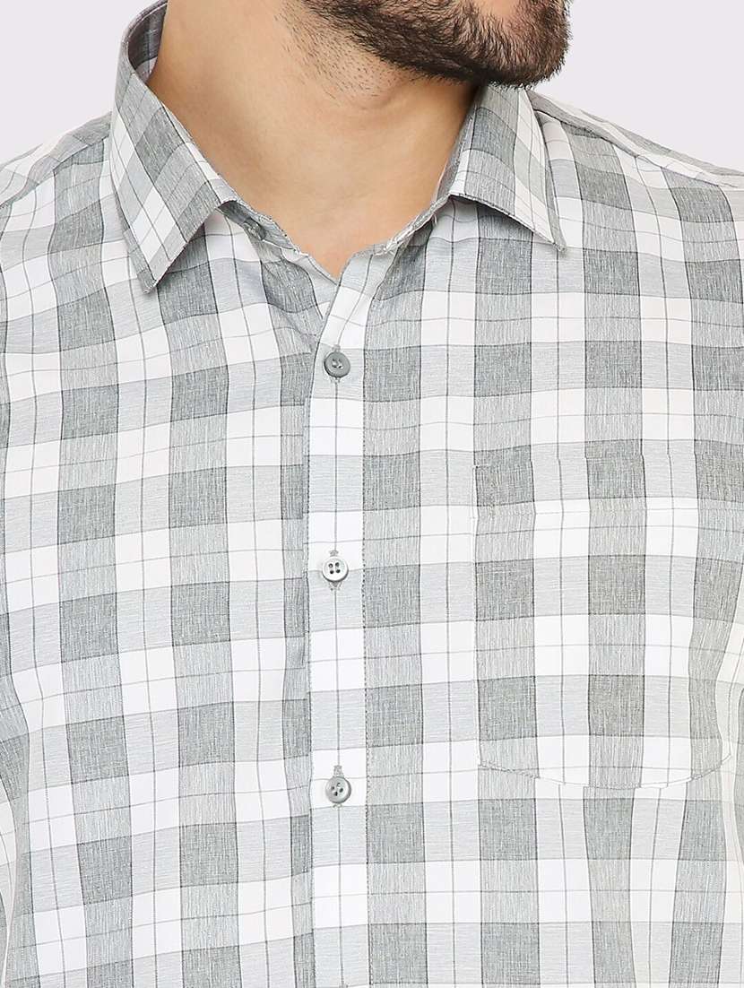 men checkered slim fit formal shirt - 21574969 - Standard Image - 4
