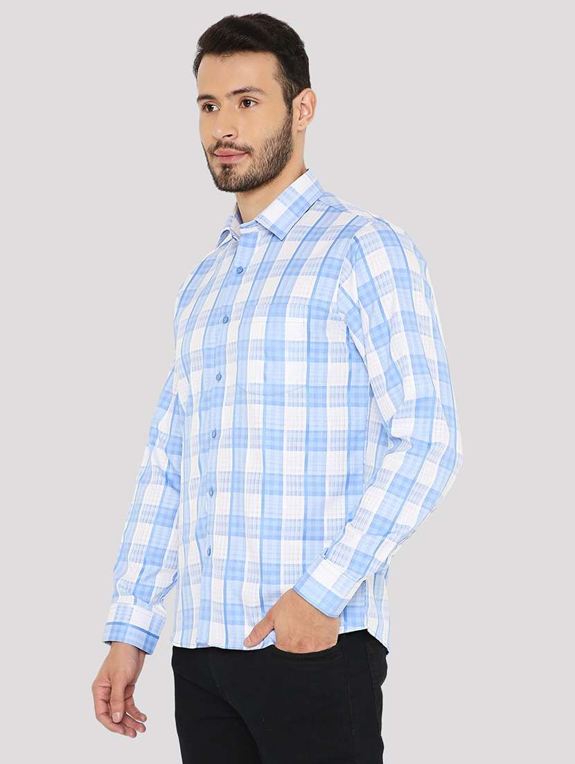 men checkered slim fit formal shirt - 21574981 - Standard Image - 1