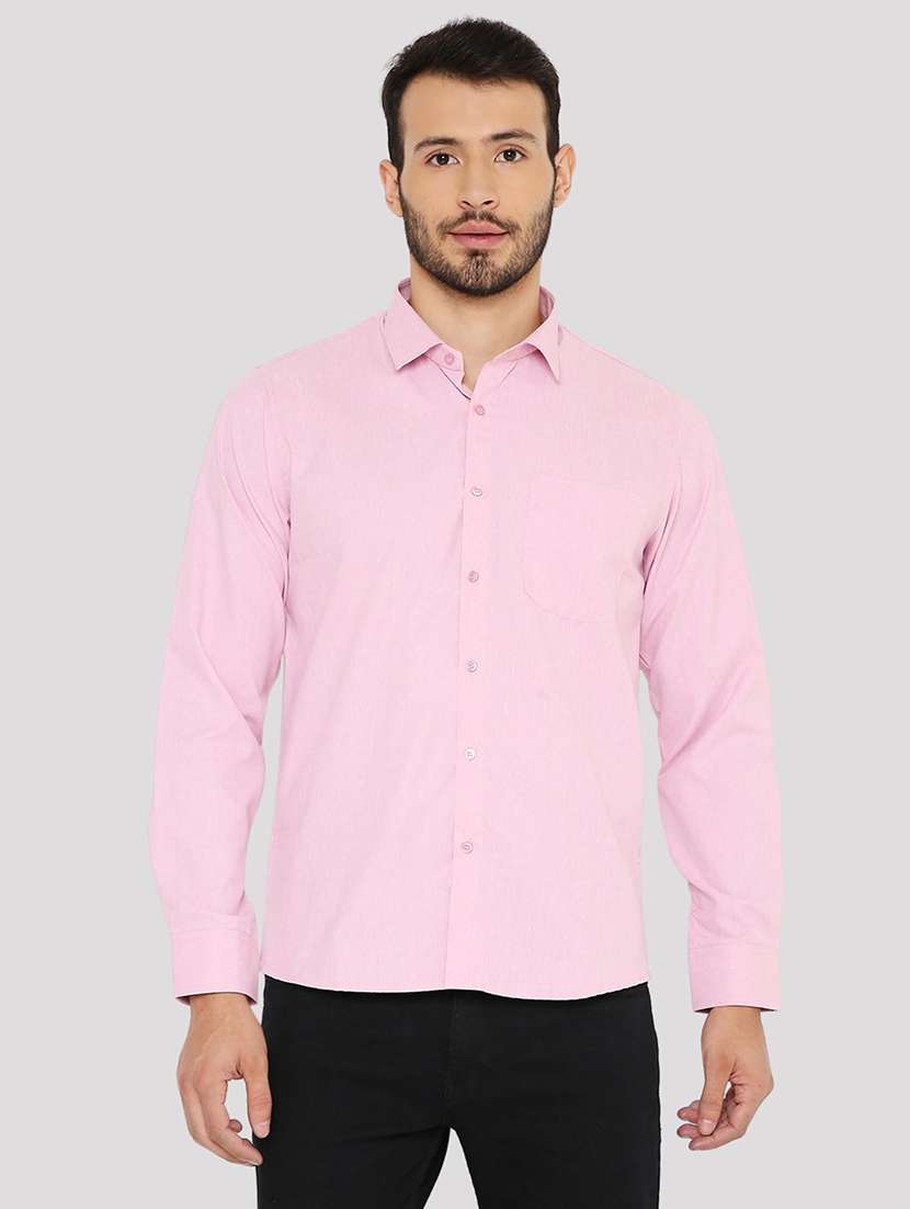 men solid slim fit formal shirt