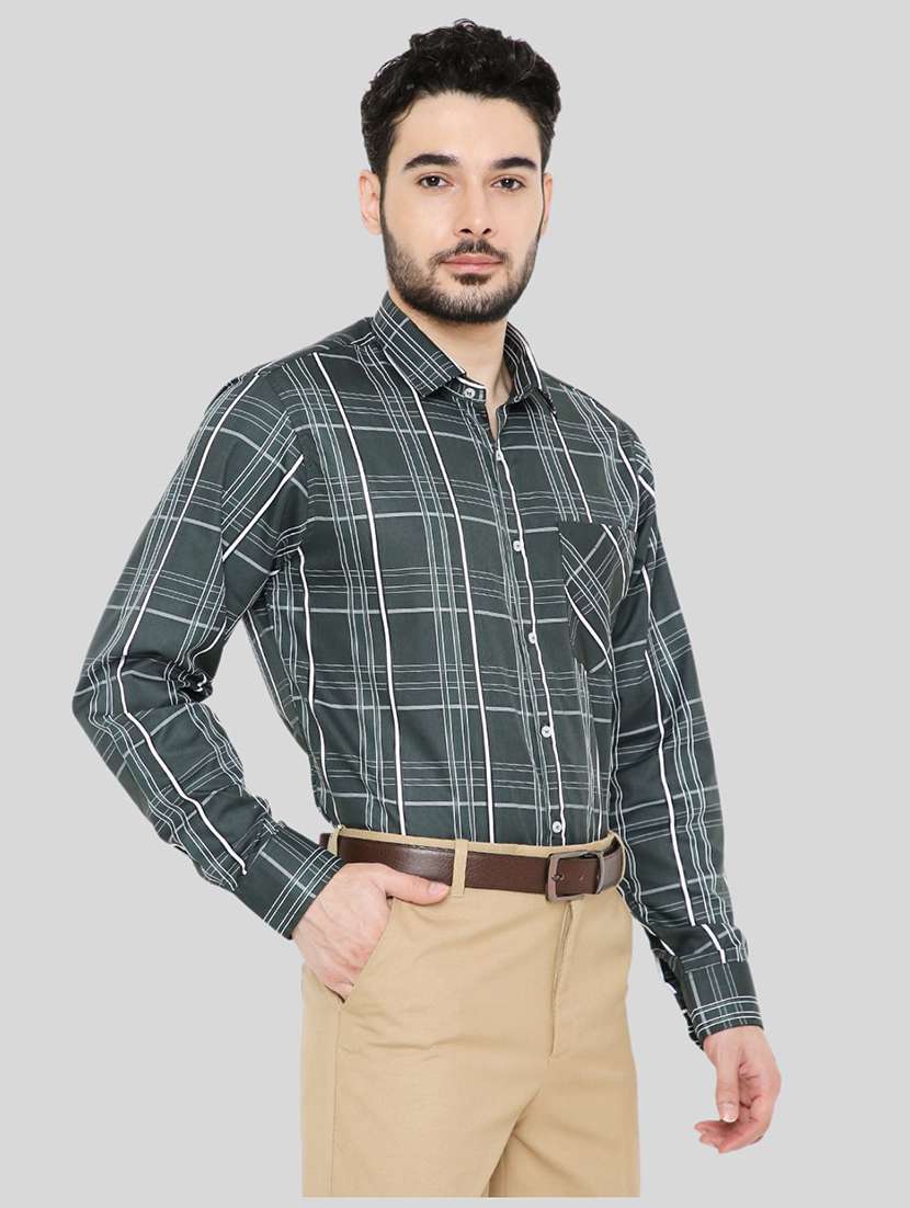 men checkered slim fit formal shirt - 21574998 -  Standard Image - 1