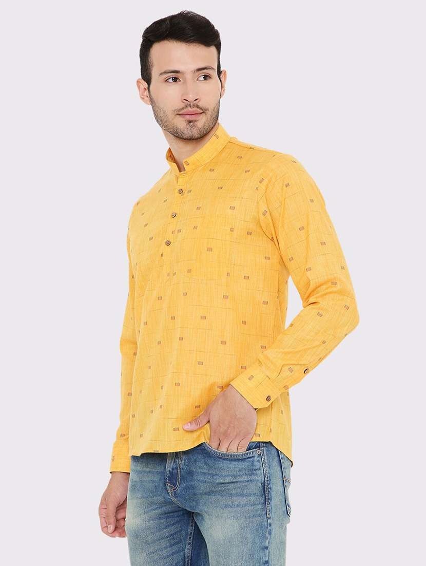 men printed regular fit short kurta - 21575030 -  Standard Image - 1