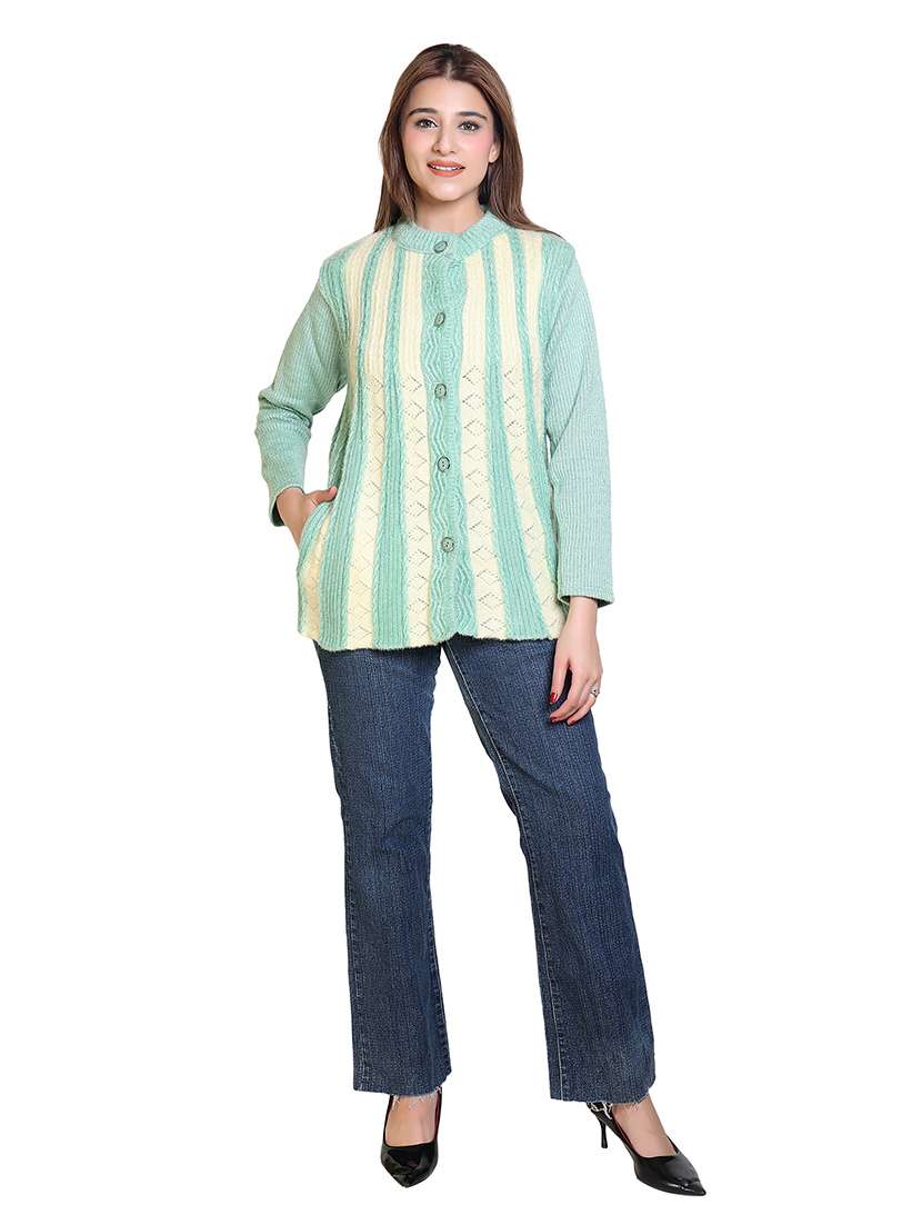 women pointelle knit long sleeves cardigan - 21575478 - Standard Image - 4