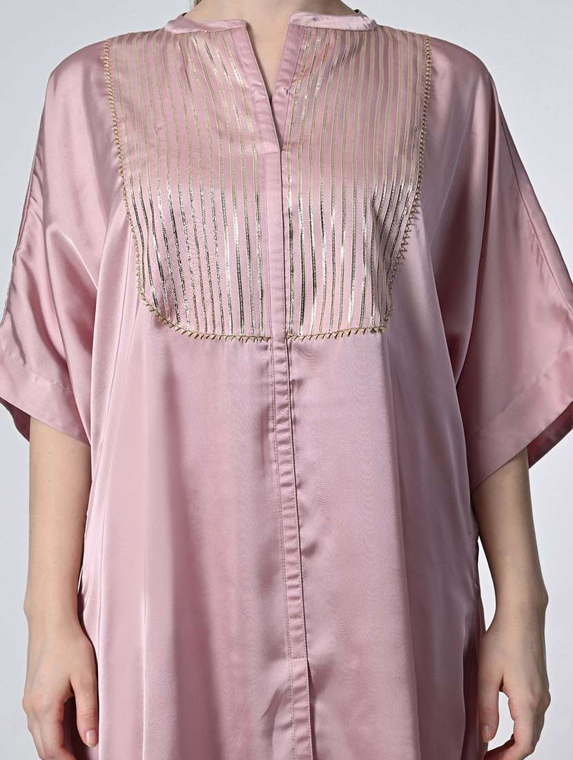 women pink solid kurta palazzo set - 21575485 - Standard Image - 6
