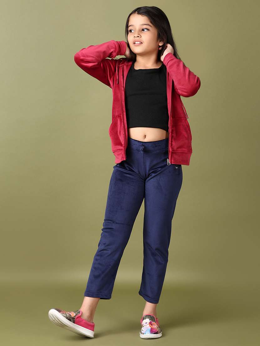 girls maroon solid long sleeve sweatshirts - 21575501 -  Standard Image - 4