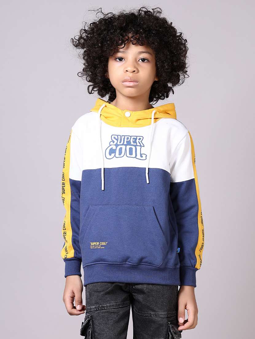 boys long sleeves color block sweatshirt