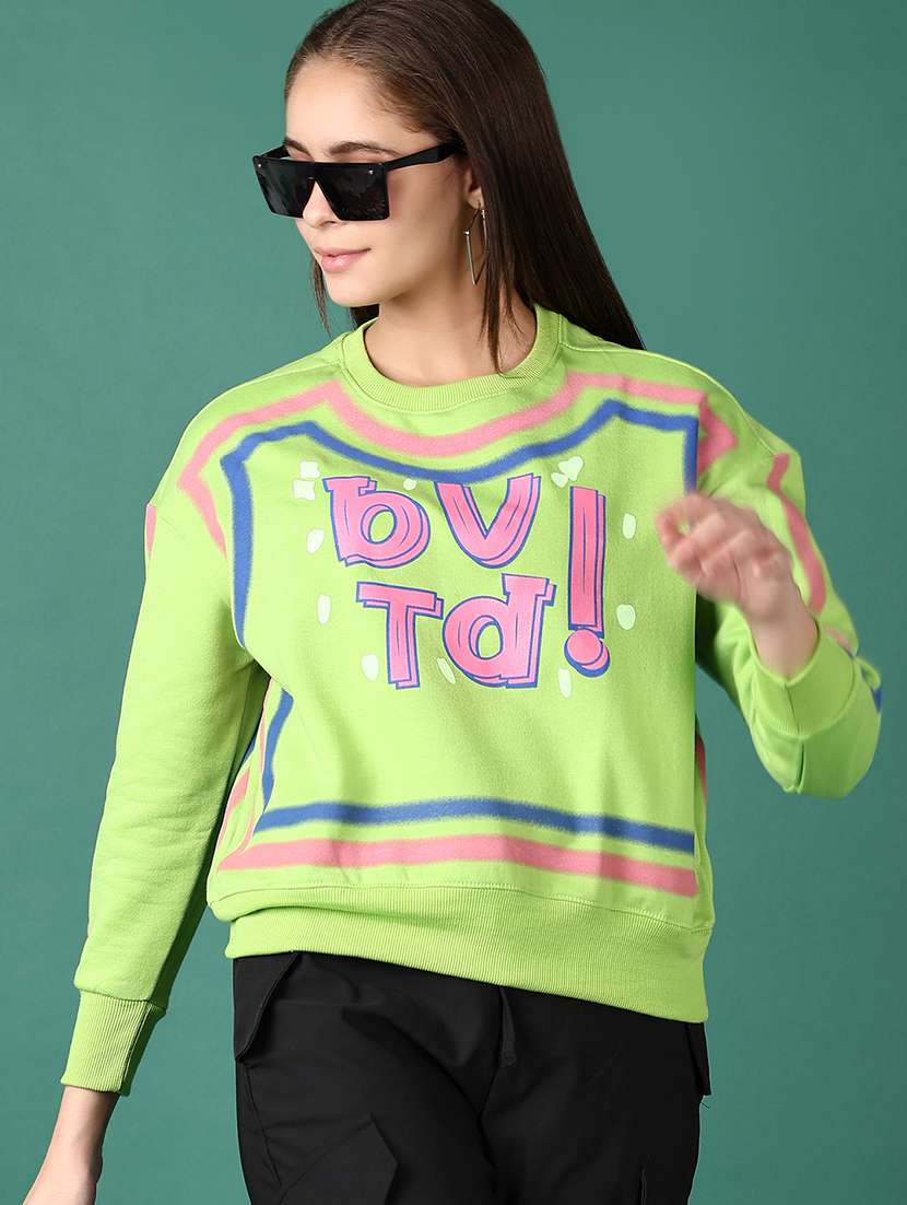 women front print long sleeve sweatshirt - 21575508 -  Standard Image - 1