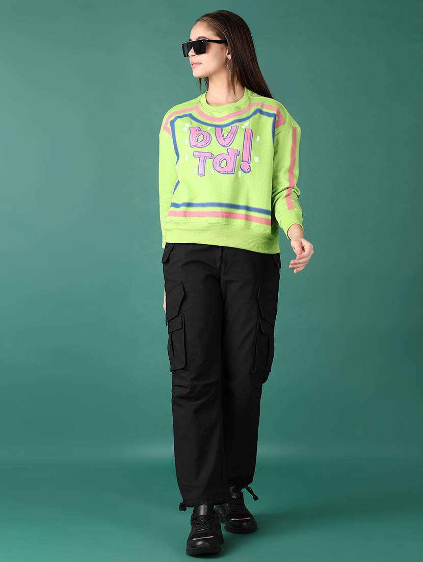 women front print long sleeve sweatshirt - 21575508 -  Standard Image - 4