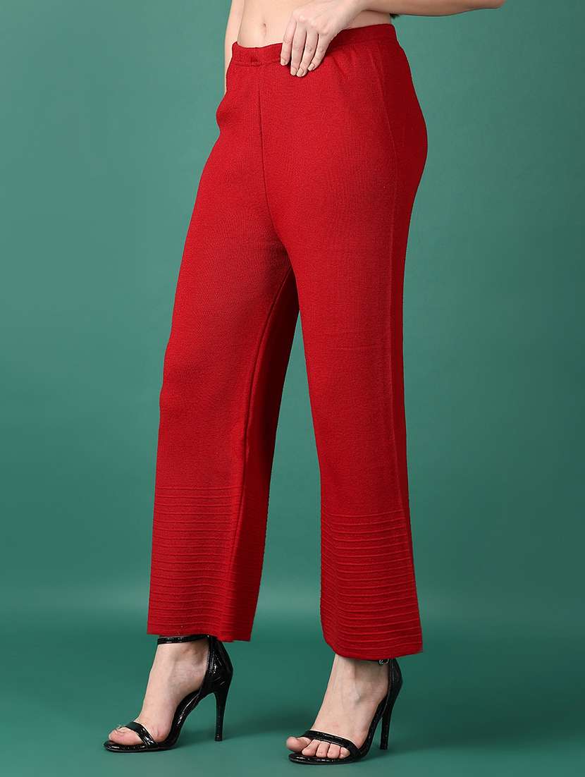 women red solid palazzo - 21575535 -  Standard Image - 1