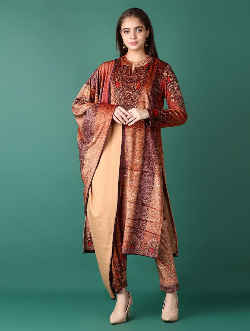 women printed kurta pant set with dupatta - 21575541 -  Standard Image - 1