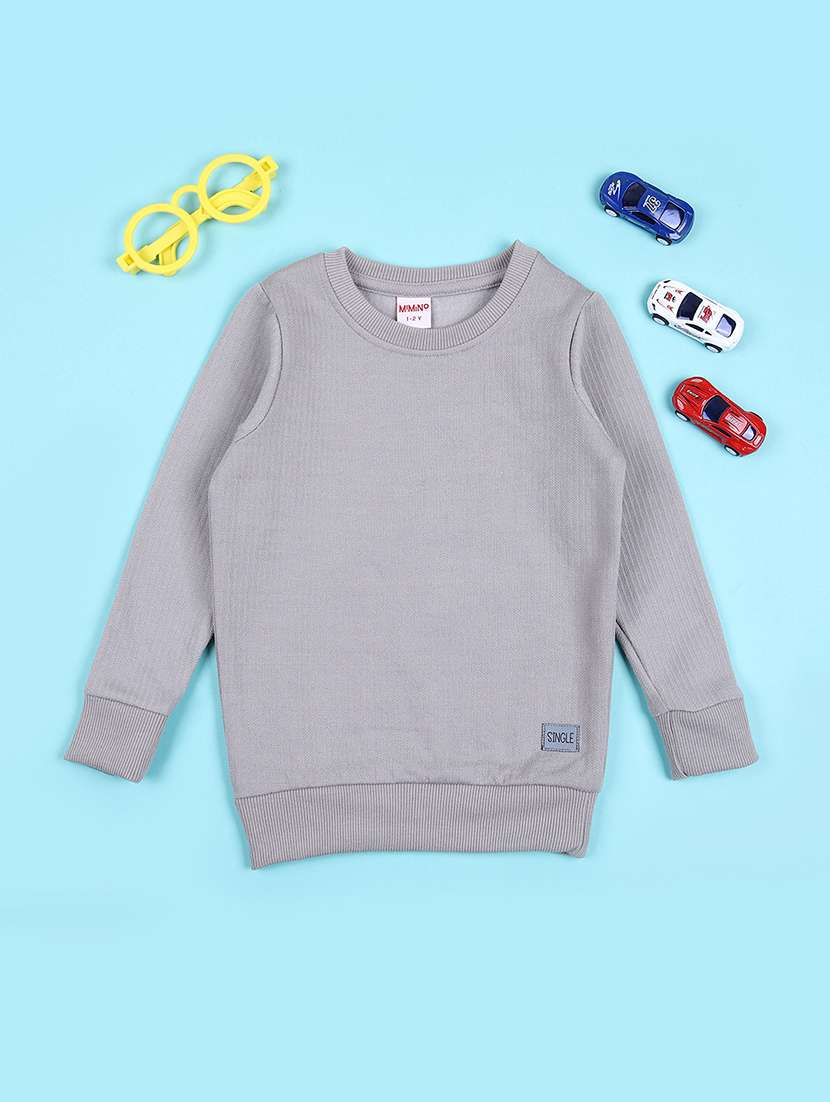 boys solid long sleeves sweater