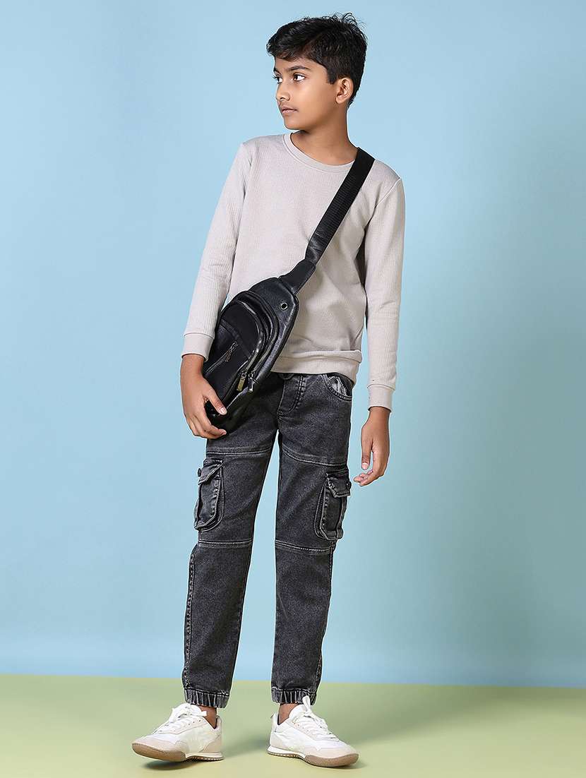 boys solid long sleeves sweater - 21575557 -  Standard Image - 4