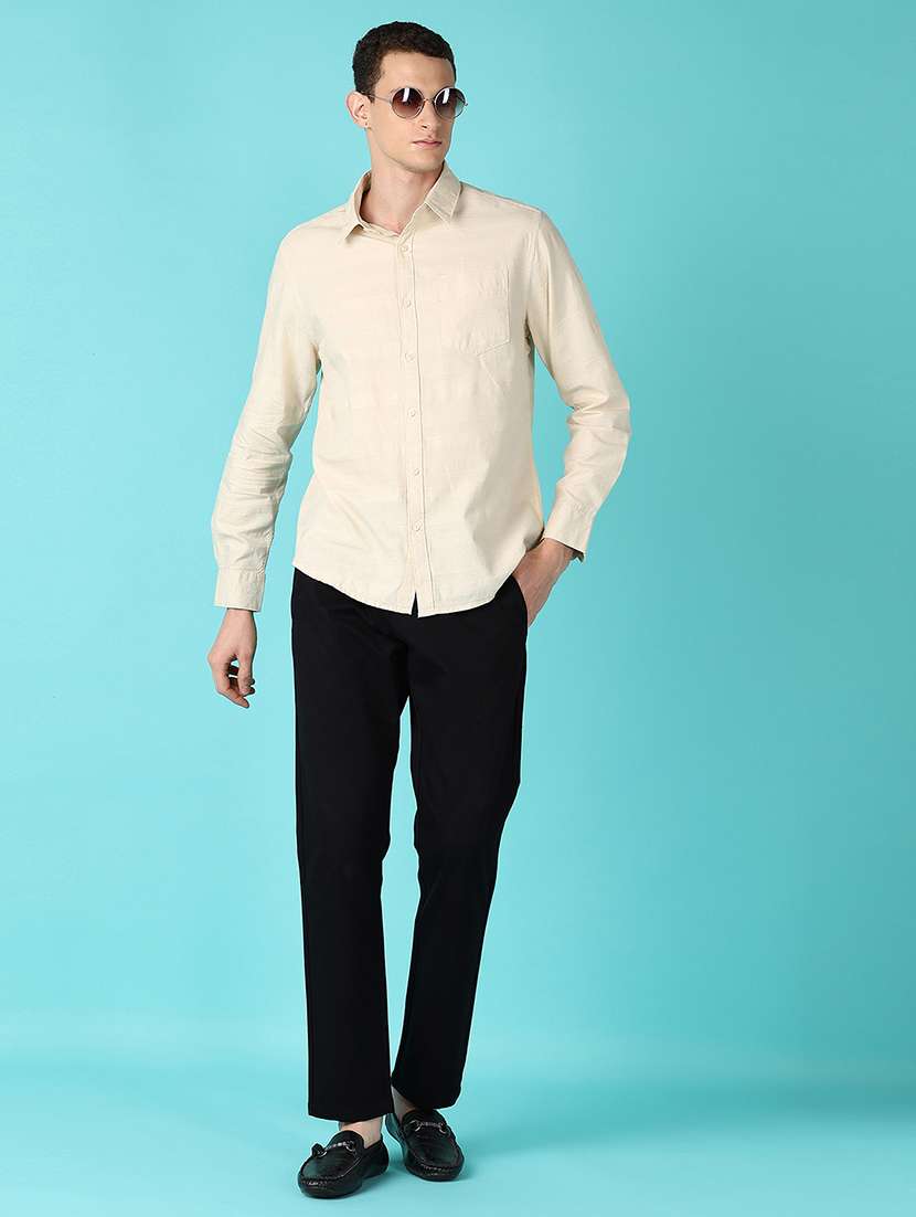 men solid collared long sleeves casual shirt - 21575577 -  Standard Image - 4