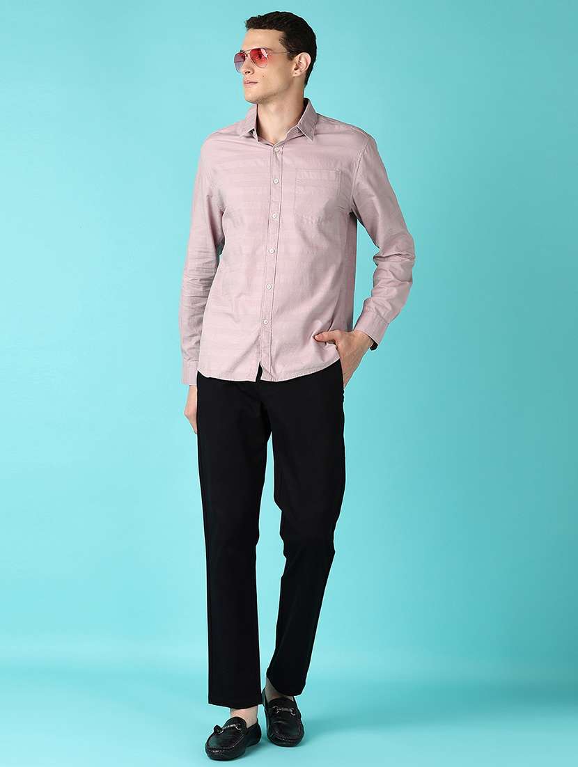 men solid collared long sleeves casual shirt - 21575578 -  Standard Image - 4