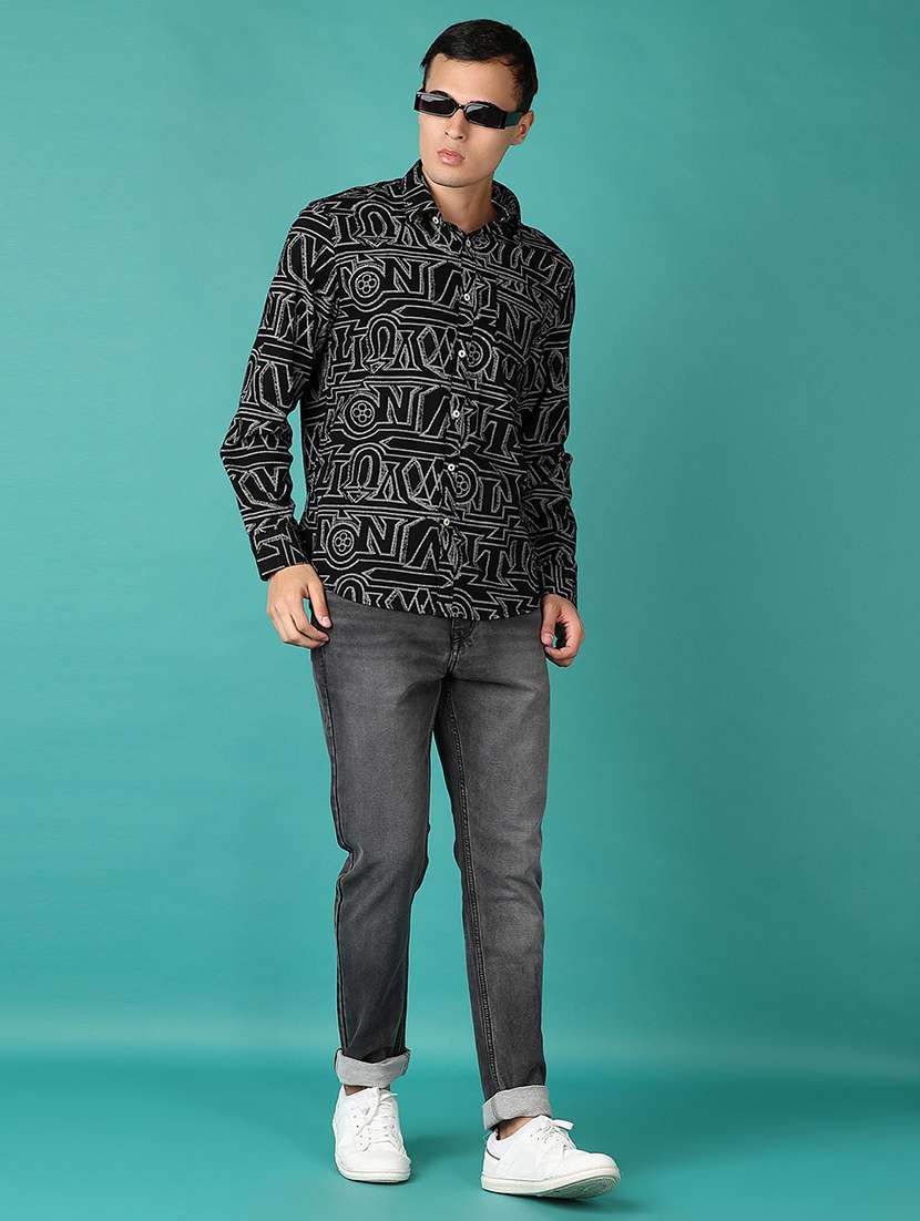 men printed collared long sleeves casual shirt - 21575580 -  Standard Image - 4