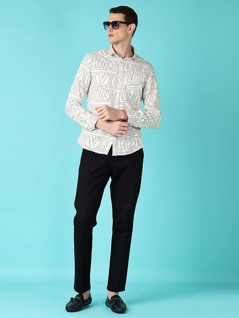 men black solid chinos casual trouser - 21575589 -  Standard Image - 4