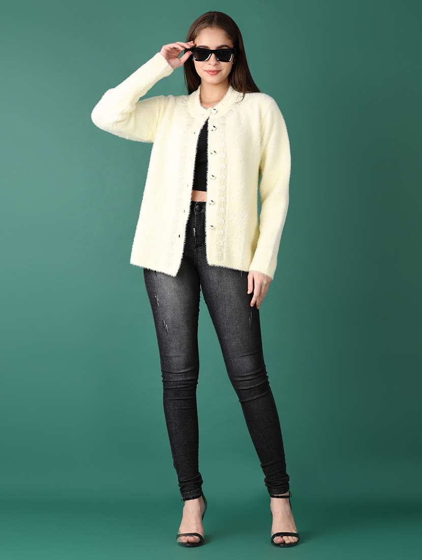 women self design long sleeve cardigan - 21575601 -  Standard Image - 4