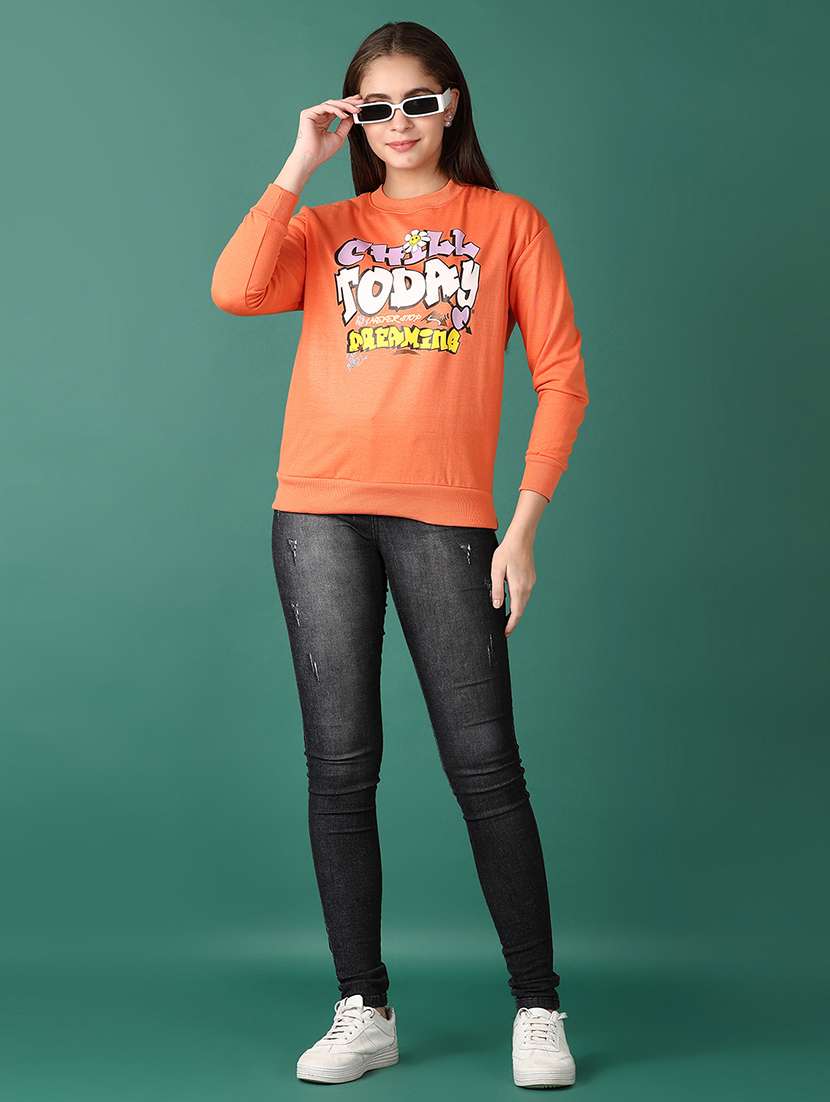 women front print long sleeve sweatshirt - 21575616 -  Standard Image - 4