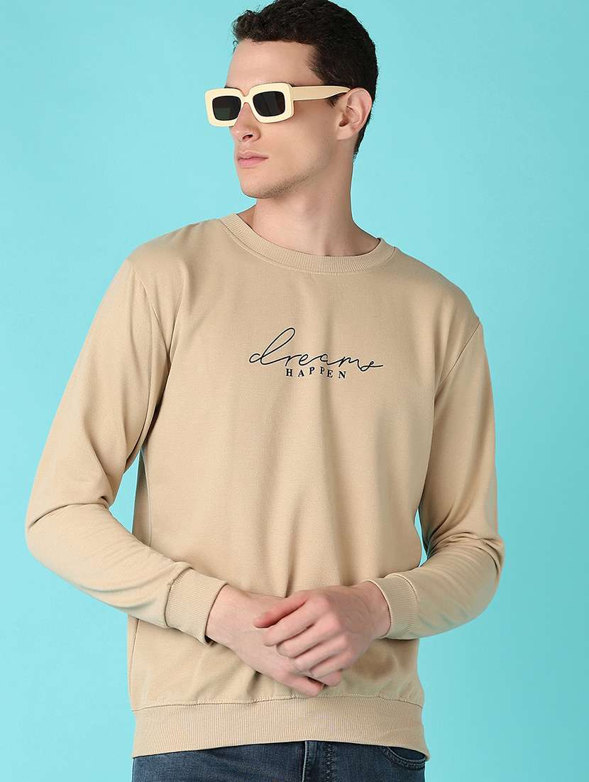 men chest print round neck sweatshirt - 21575627 -  Standard Image - 1