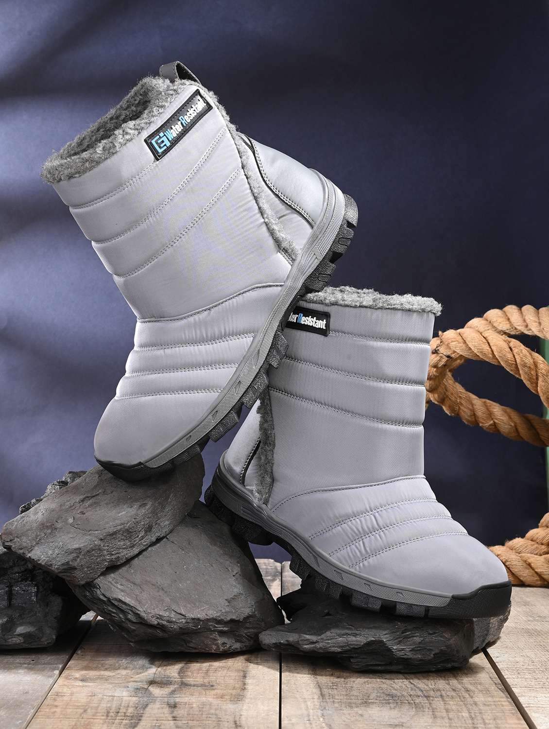 men grey winter boots