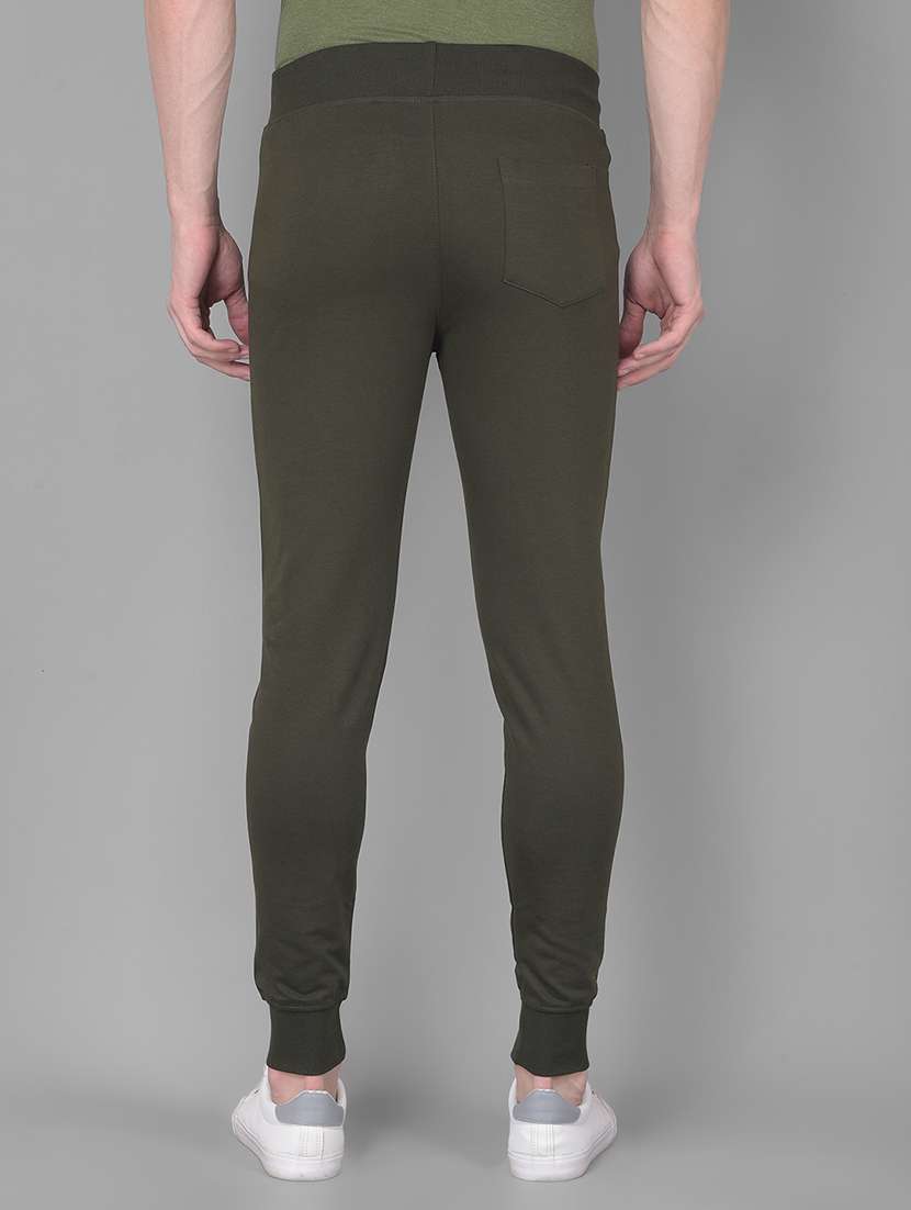men olive solid jogger - 21575868 -  Standard Image - 1