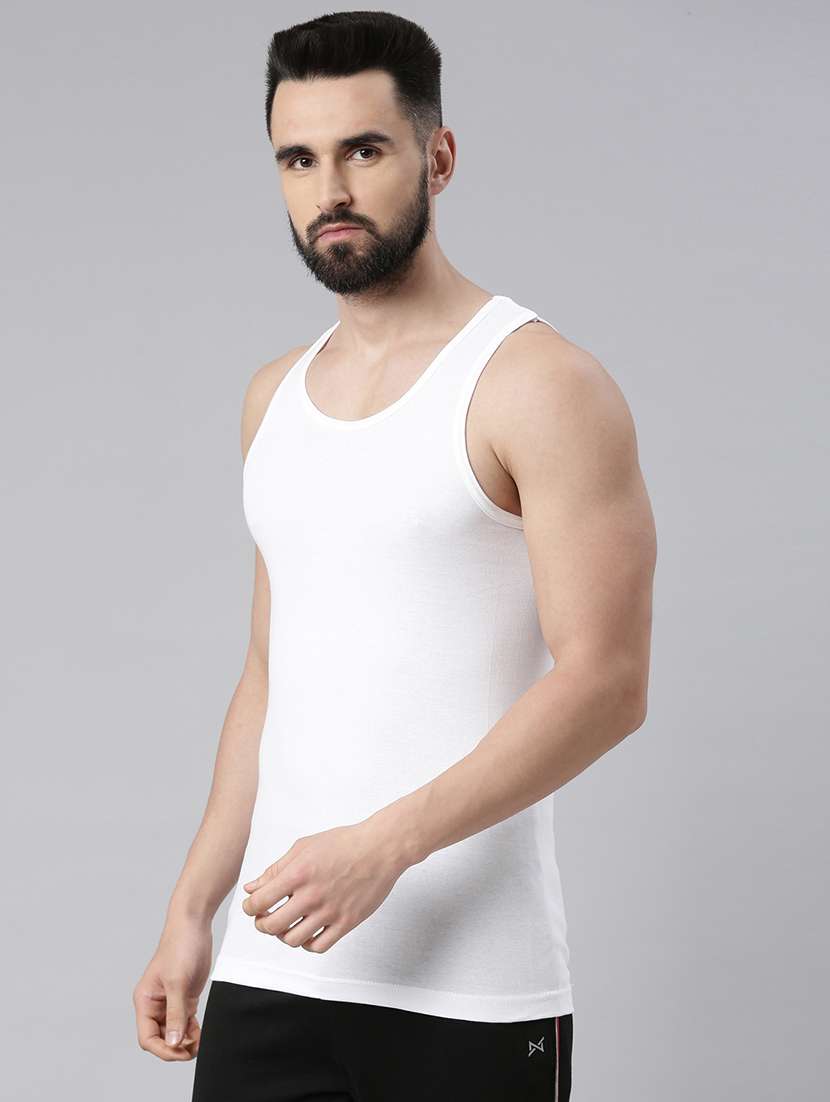 men pack of 10 solid vest - 21576011 -  Standard Image - 1