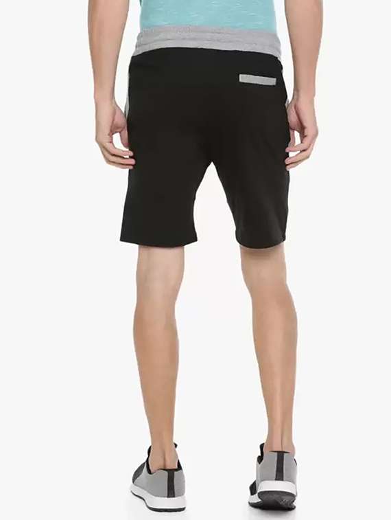 men black mid rise regular fit shorts - 21576027 -  Standard Image - 1