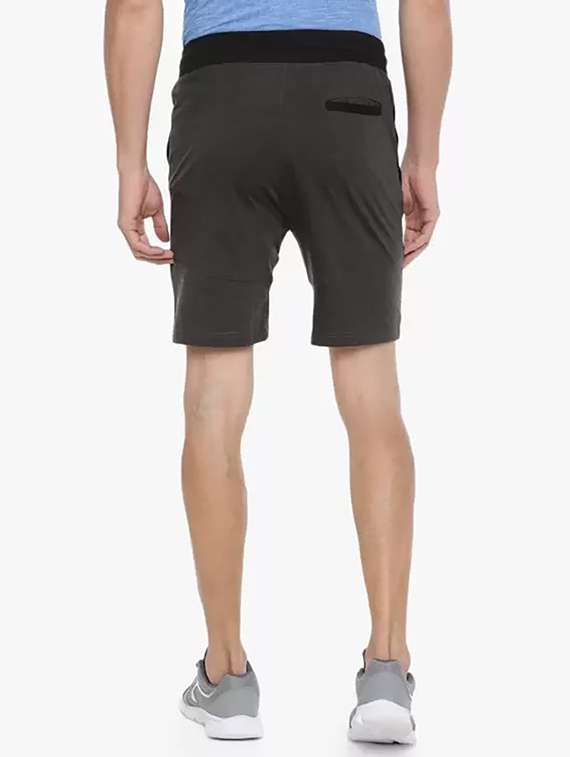 men charcoal mid rise regular fit shorts - 21576029 -  Standard Image - 1