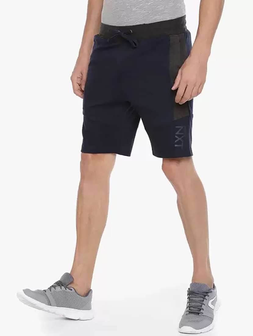 men pack of 2 solid regular fit shorts - 21576033 -  Standard Image - 1
