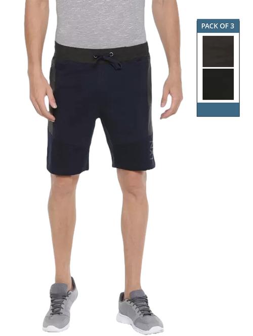 men pack of 3 solid regular fit shorts - 21576036 -  Standard Image - 0