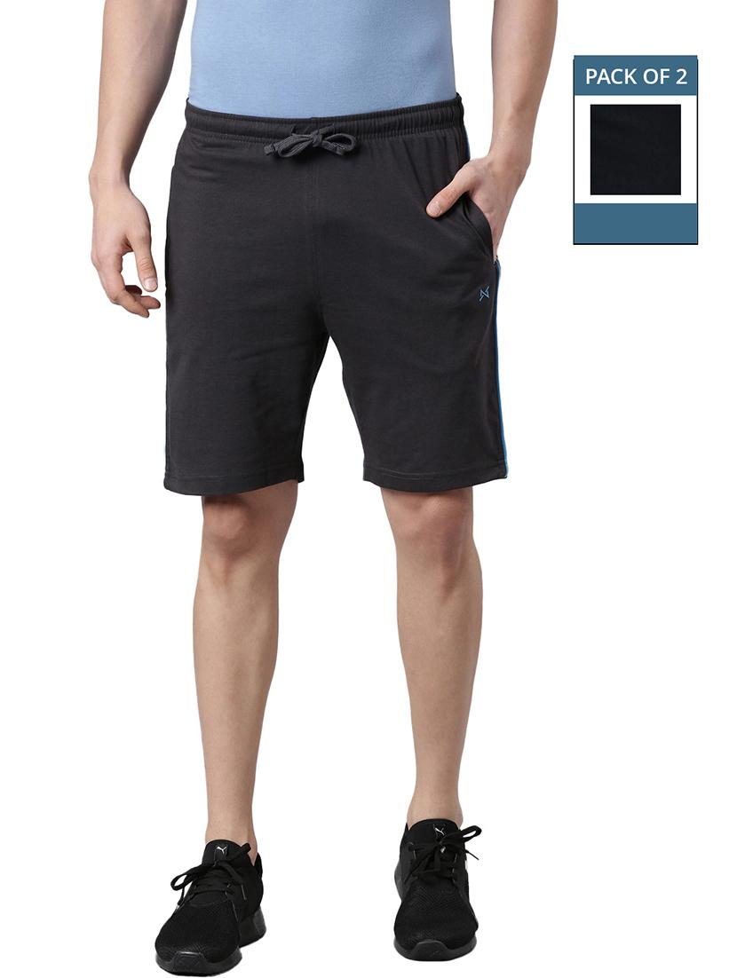 men pack of 2 solid regular fit shorts - 21576042 -  Zoom Image - 0
