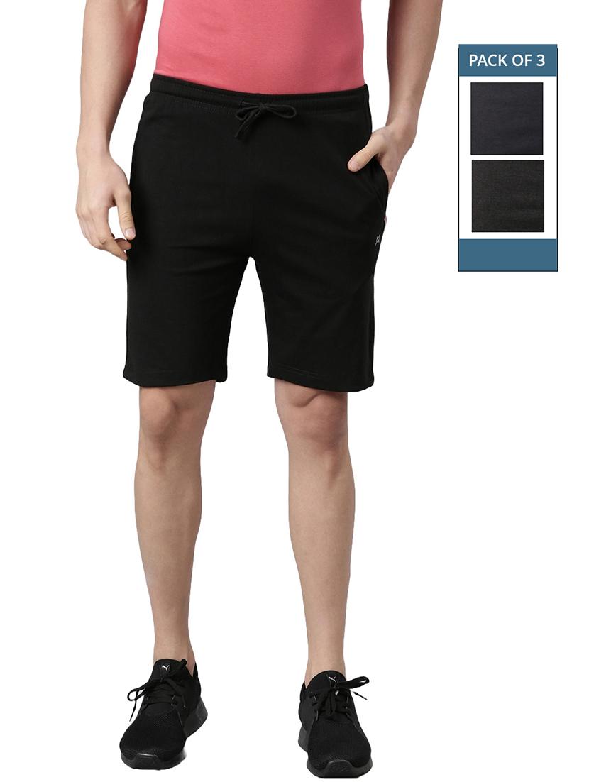 men pack of 3 solid regular fit shorts - 21576046 - Zoom Image - 0