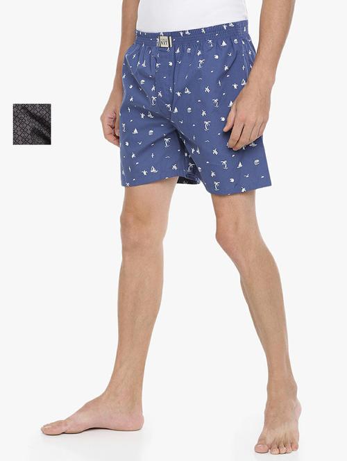 men pack of 2 printed mid rise boxers - 21576076 - Standard Image - 0