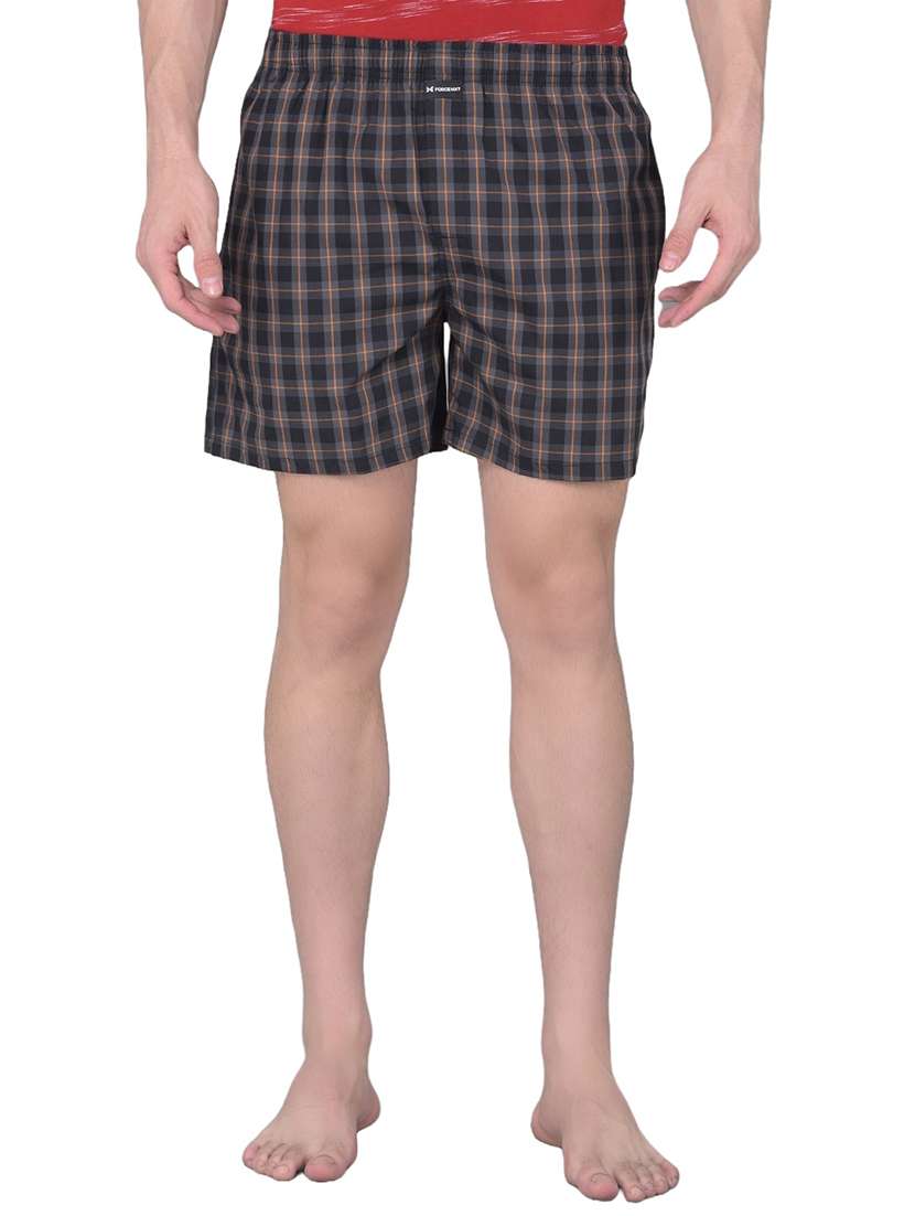 men black checkered mid rise boxers - 21576084 -  Zoom Image - 0
