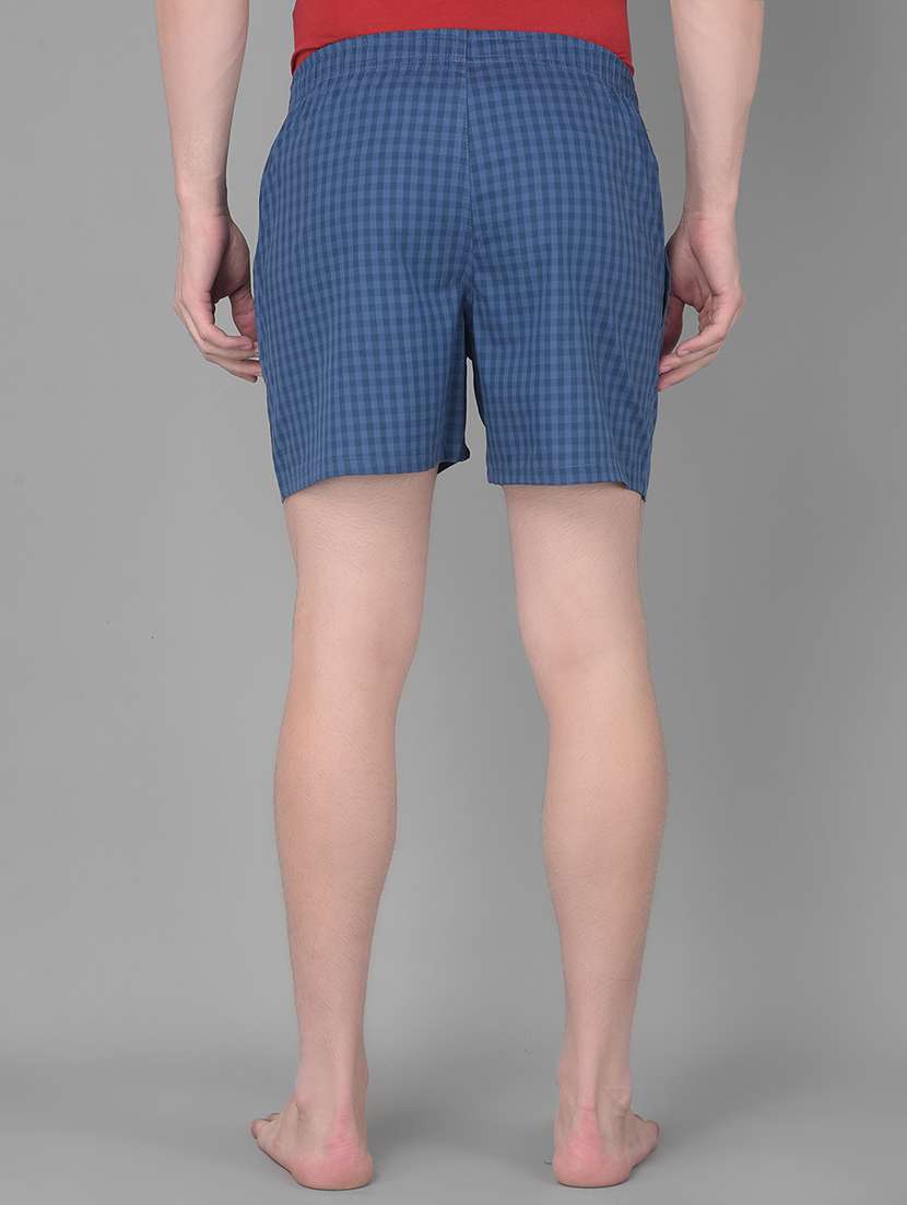 men blue checkered mid rise boxers - 21576085 -  Standard Image - 1