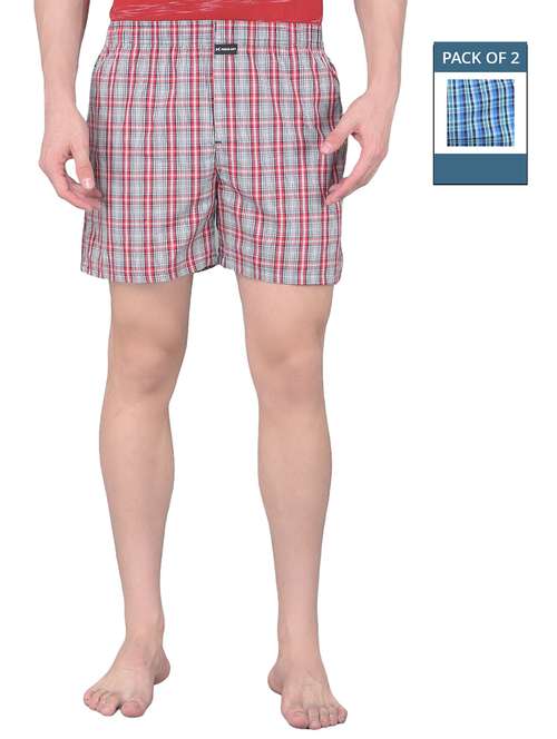 men pack of 2 checkered mid rise boxers - 21576091 -  Standard Image - 0