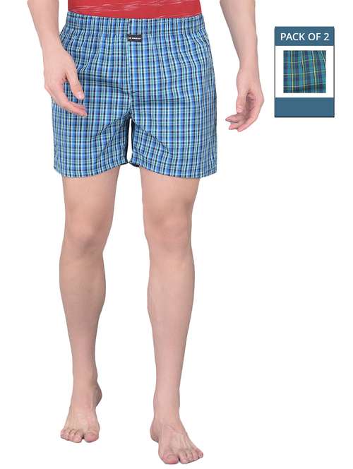 men pack of 2 checkered mid rise boxers - 21576092 -  Standard Image - 0