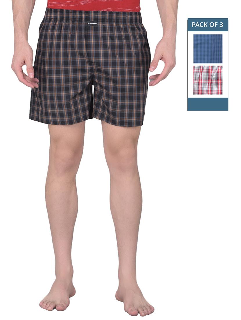 men pack of 3 checkered mid rise boxers - 21576093 - Zoom Image - 0