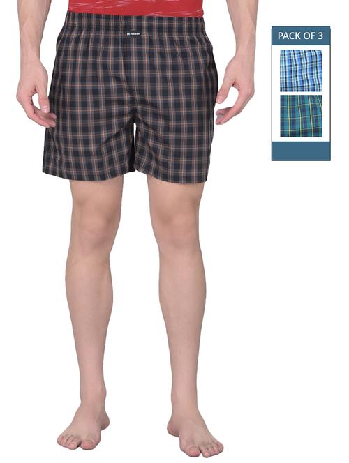 men pack of 3 checkered mid rise boxers - 21576094 - Standard Image - 0