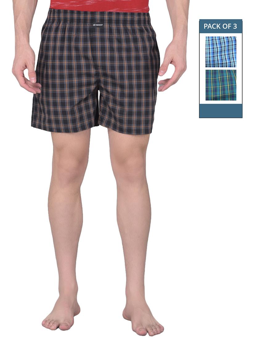 men pack of 3 checkered mid rise boxers - 21576094 - Zoom Image - 0