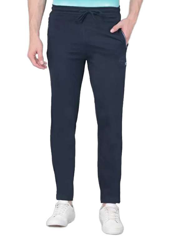men regular fit mid rise full length track pant