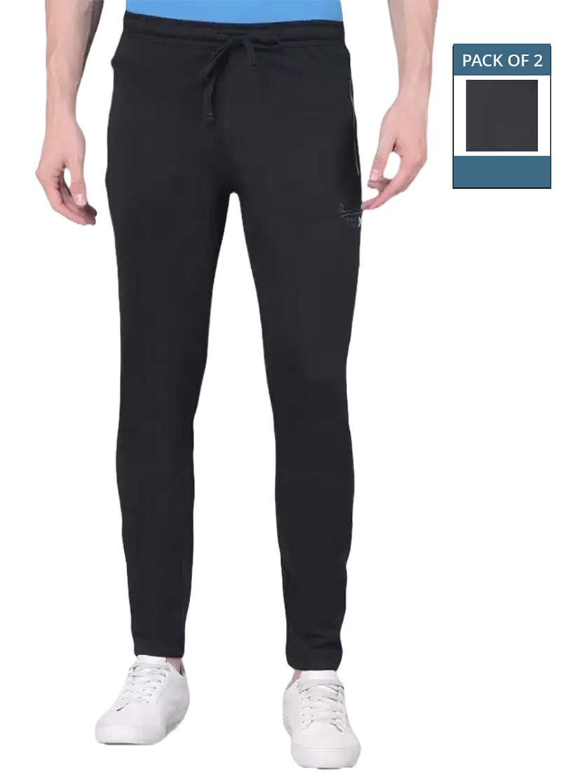 men pack of 2 mid rise full length track pant